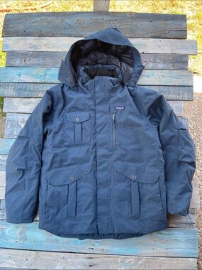 Patagonia Hawke’s Bay 28581 FA14 Men's L Hooded Puffer Jacket - Teal Blue